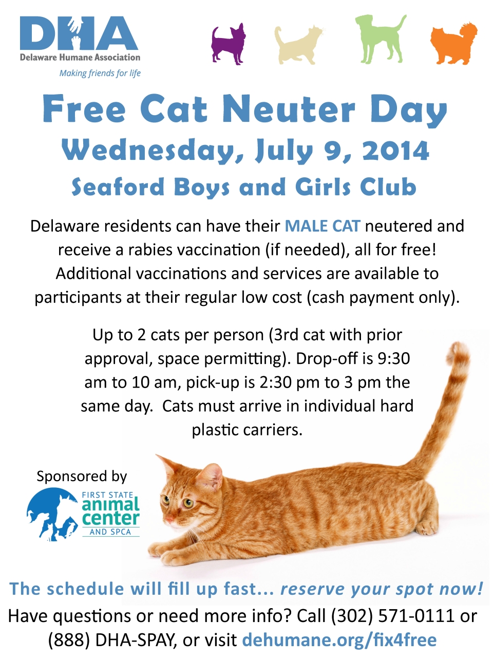 Free Cat Neuter Day — First State Animal Center and SPCA