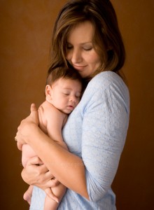 Portrait of Newborn baby being held by mother, Albuquerque, New Mexico