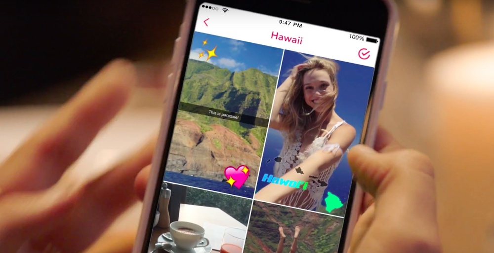 Snapchat’s “Memories” allows you save your videos and pictures in a collage format