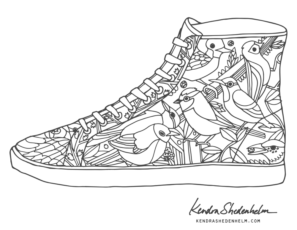 pairs of shoes coloring pages - photo #33