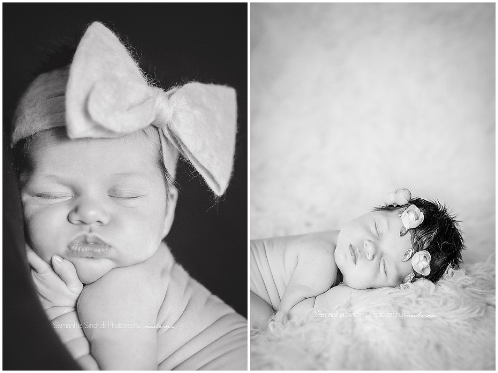 back and white images from a reading ohio newborn photography