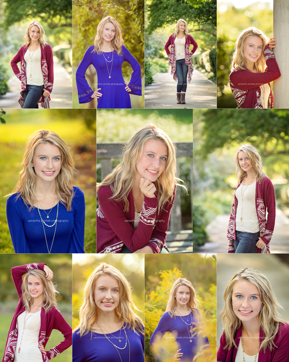 collection of images from Amandas senior pictures at Ault Park with Samantha Sinchek