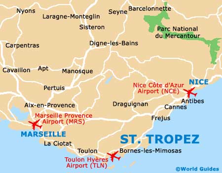 Как добраться На самолете в Сен-Тропе, ближайшие аэропорты к Сент-Тропе. Как добраться из аэропортов Ниццы, Марселя в Сент-Тропе - расписание, стоимость