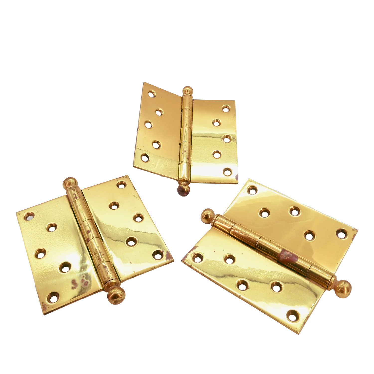 solid brass 5 inch heavy duty use balltop hinges — ARCHITECTURAL ANTIQUES