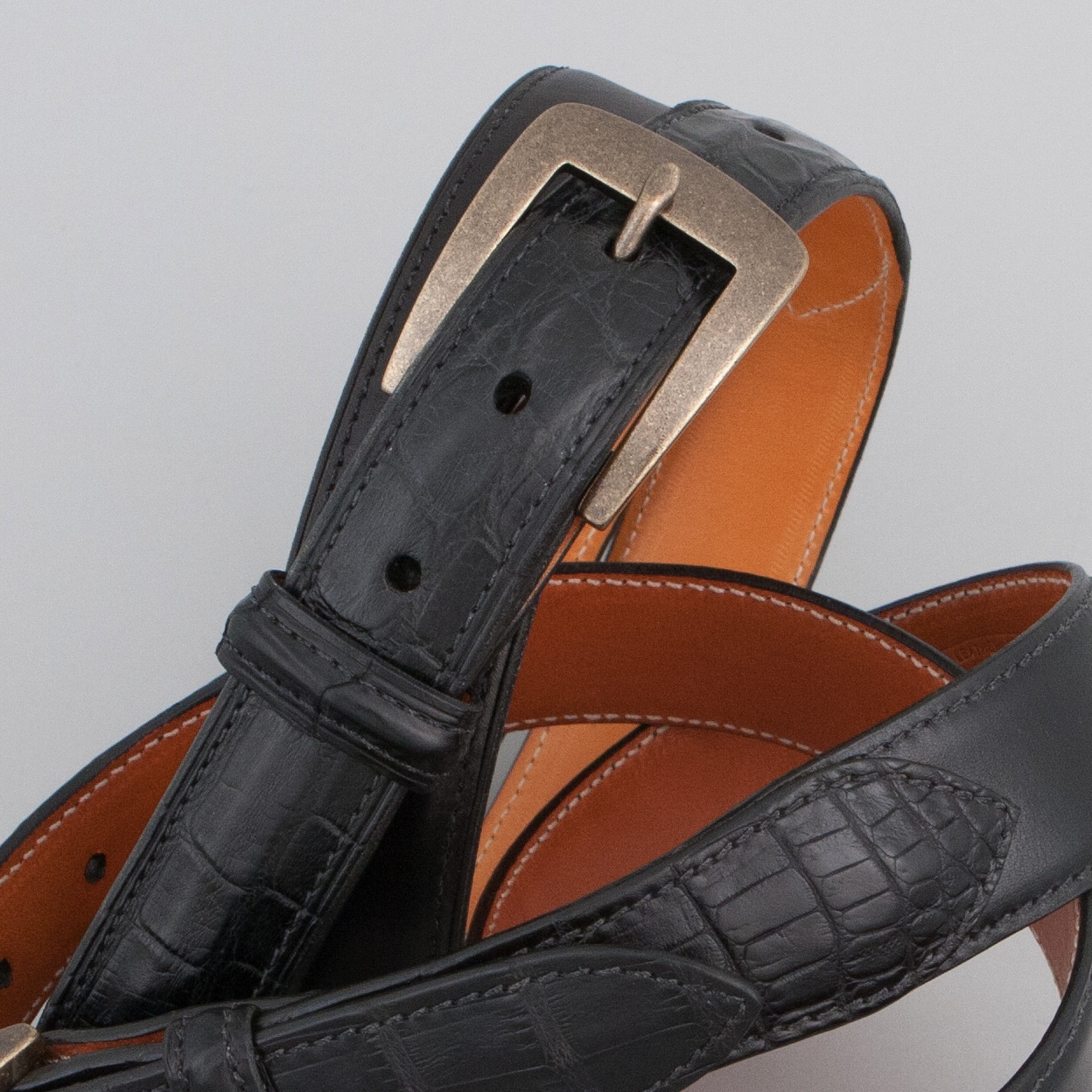 Box Calf & Alligator .Black, Brass — Pinnell Custom Leather