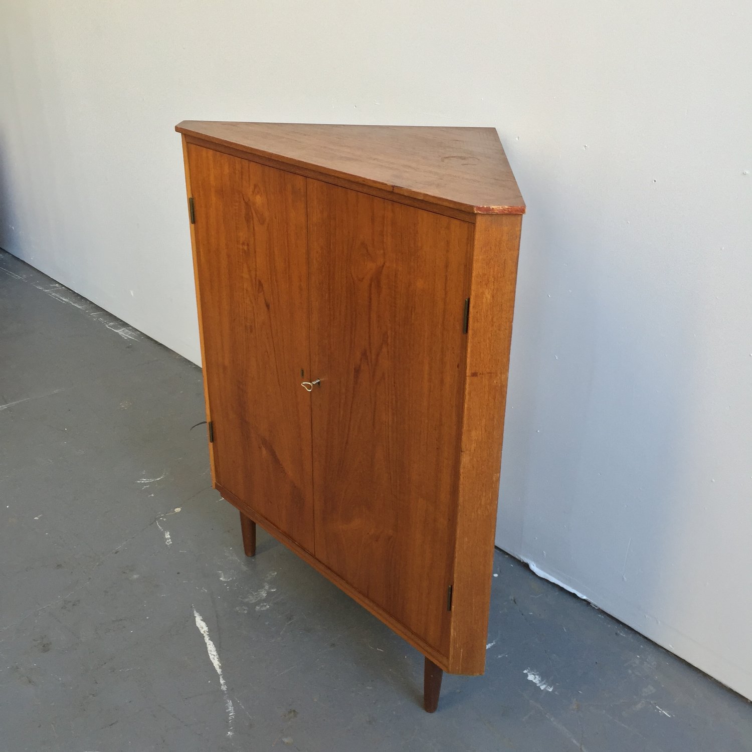 Vintage Danish Modern Teak Low Corner Cabinet Far Out Finds