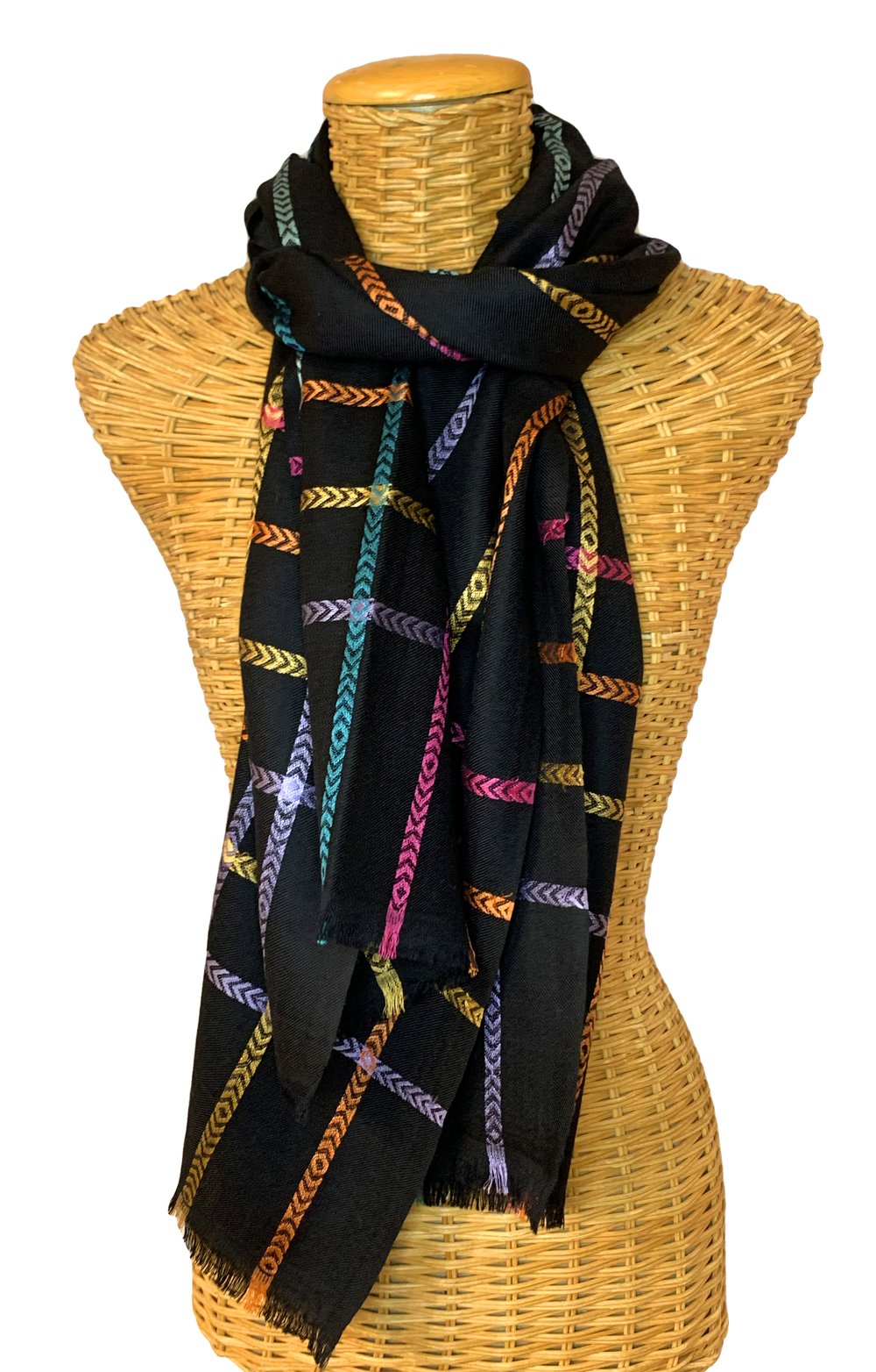 Great Gift! Fine Thread Stripe Design Long Silk Chiffon Scarf 
