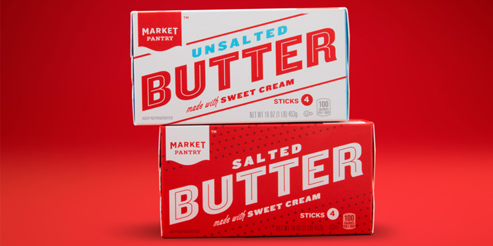 re-designed butter from target's market pantry line