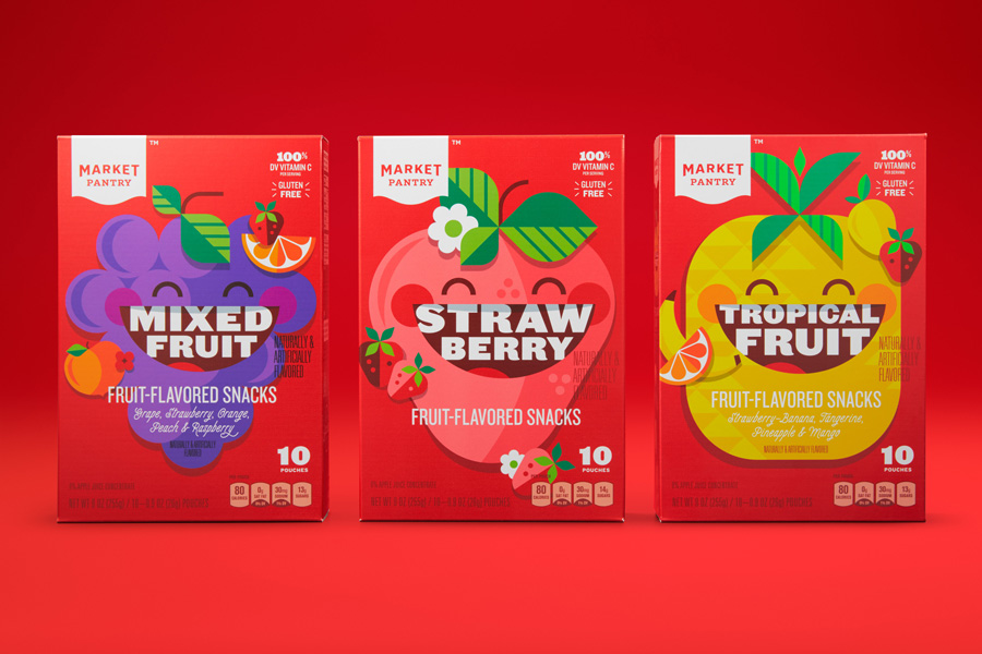 re-designed fruit gummies from target's market pantry line