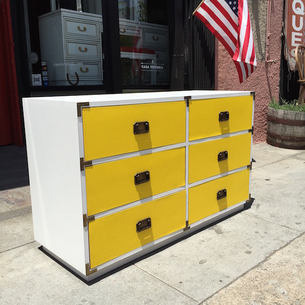 Dressed To The Nines 1970s Yellow And White Campaign Dresser