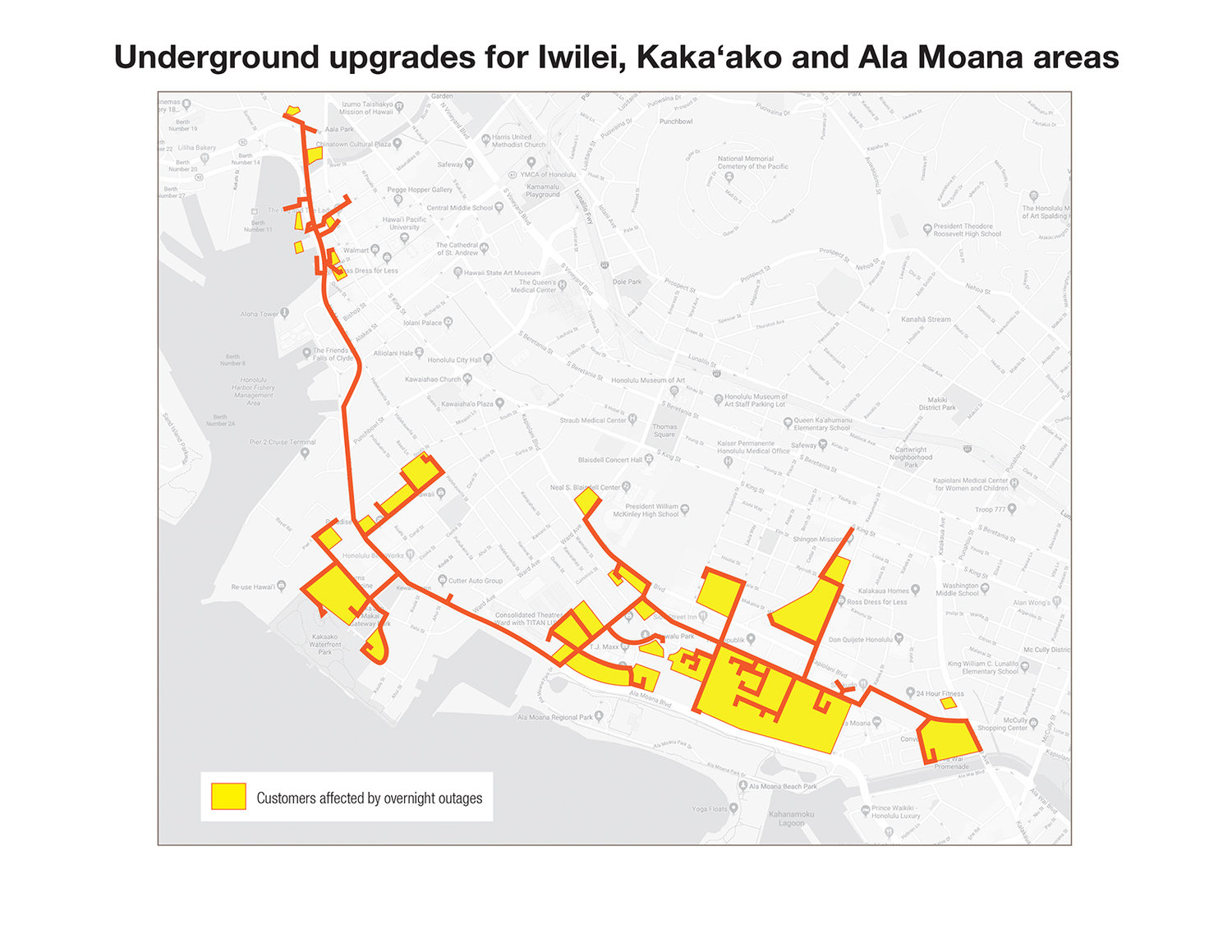 Heco Planned Power Outages In Ala Moana And Kakaako Areas Begin