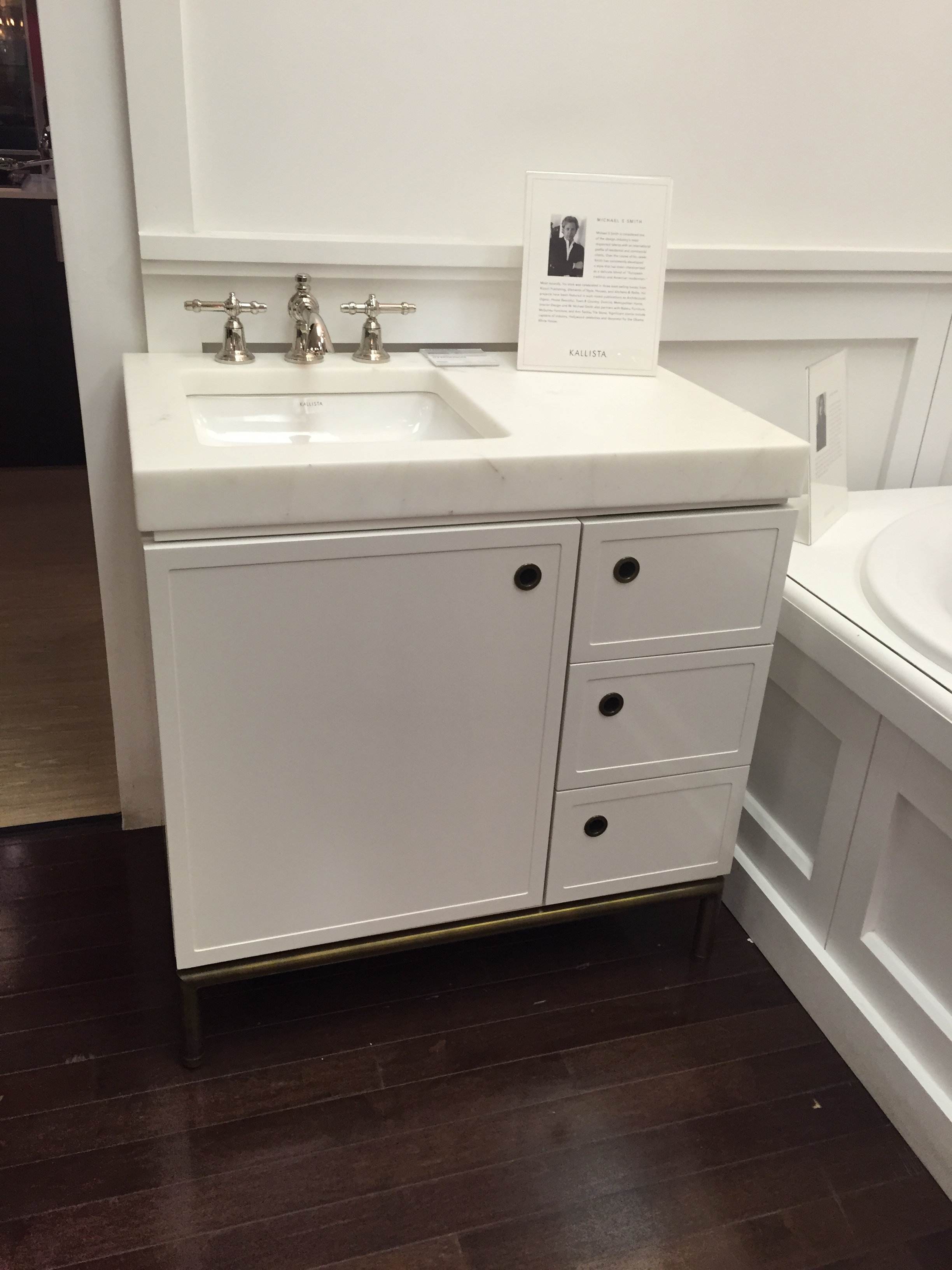 I have admired this Kalista vanity for years. And who won't want that slab of marble? 