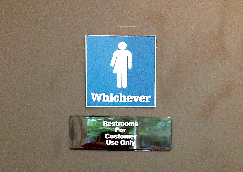 A bathroom with a sense of humor. Or gender confusion. 