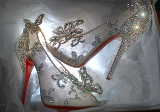 cinderella louboutin wedding shoes
