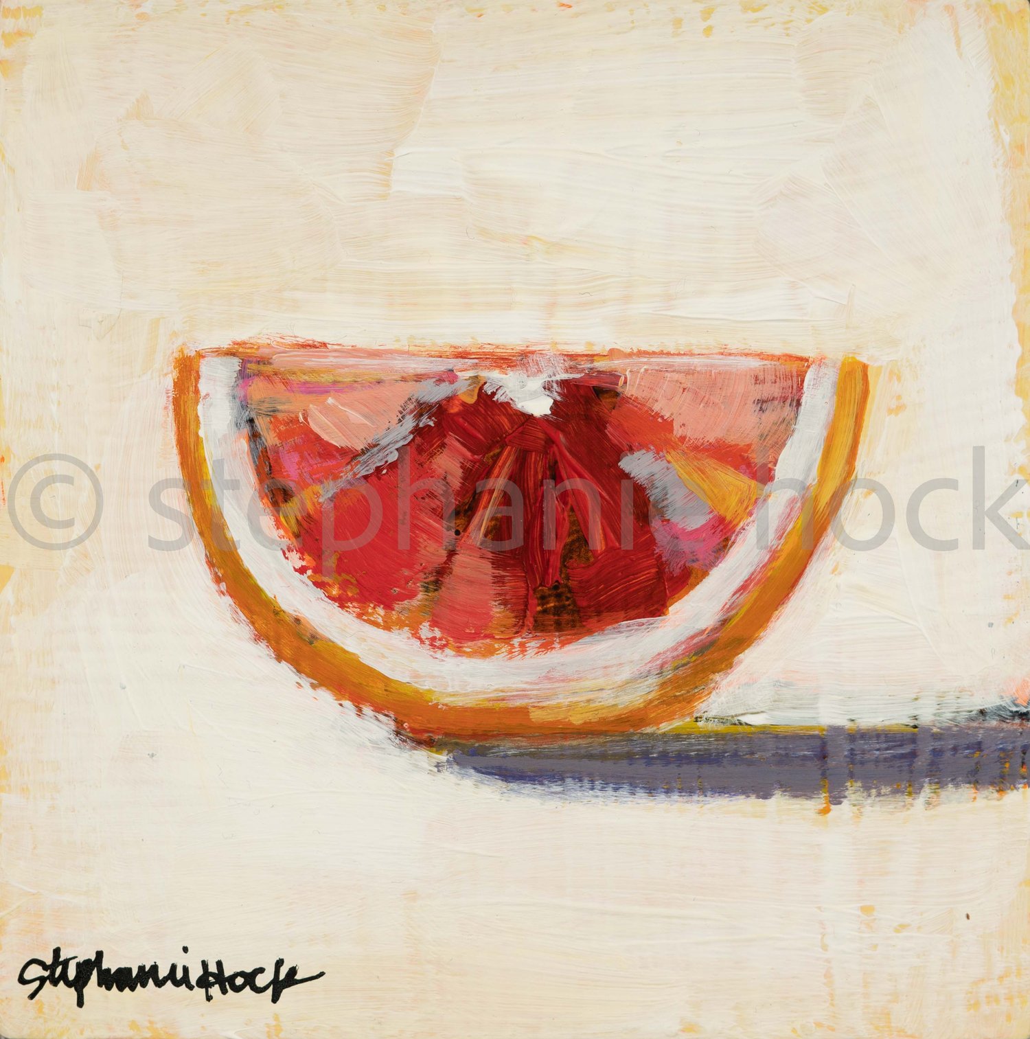 Orange Acrylic Painting, Acrylic Painting, Fruit Painting 4 X 4 