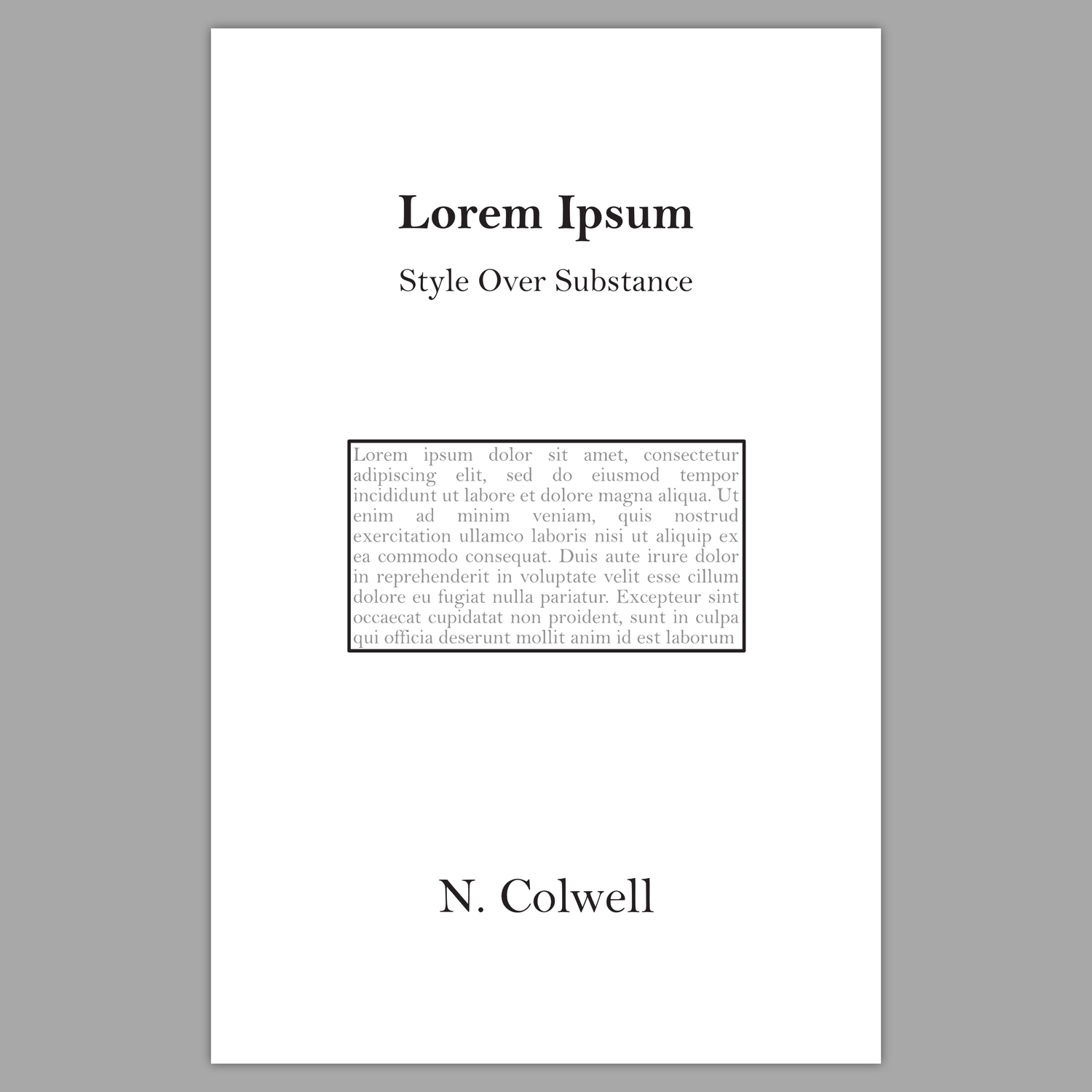 Lorem Ipsum — N. Colwell
