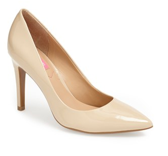 And of course, there is the ever-classic pointed toe nude heel. A bit lower for those who can't do the sky-high  pump, this is a traditional nude shade by Isaac Mizrahi