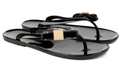 You can't go wrong with a glossy black. These side bow flops from Ted Baker are no exception. I'm loving the gold hardware accent as well.