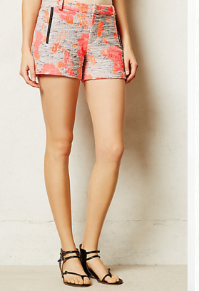 I am loving these Gardenside shorts from Anthropologie. Easy colors to pair up top are black, neon citrine or white.
