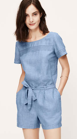 My chambray romper, from the LOFT