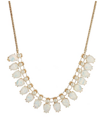 White Shimmer Pearl Statement Necklace