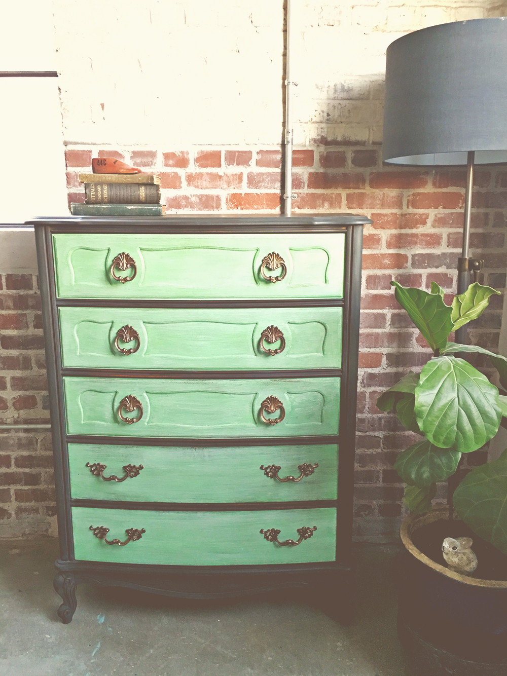 Creating A Bold Two Toned Dresser Annie Sloan S Antibes Green And