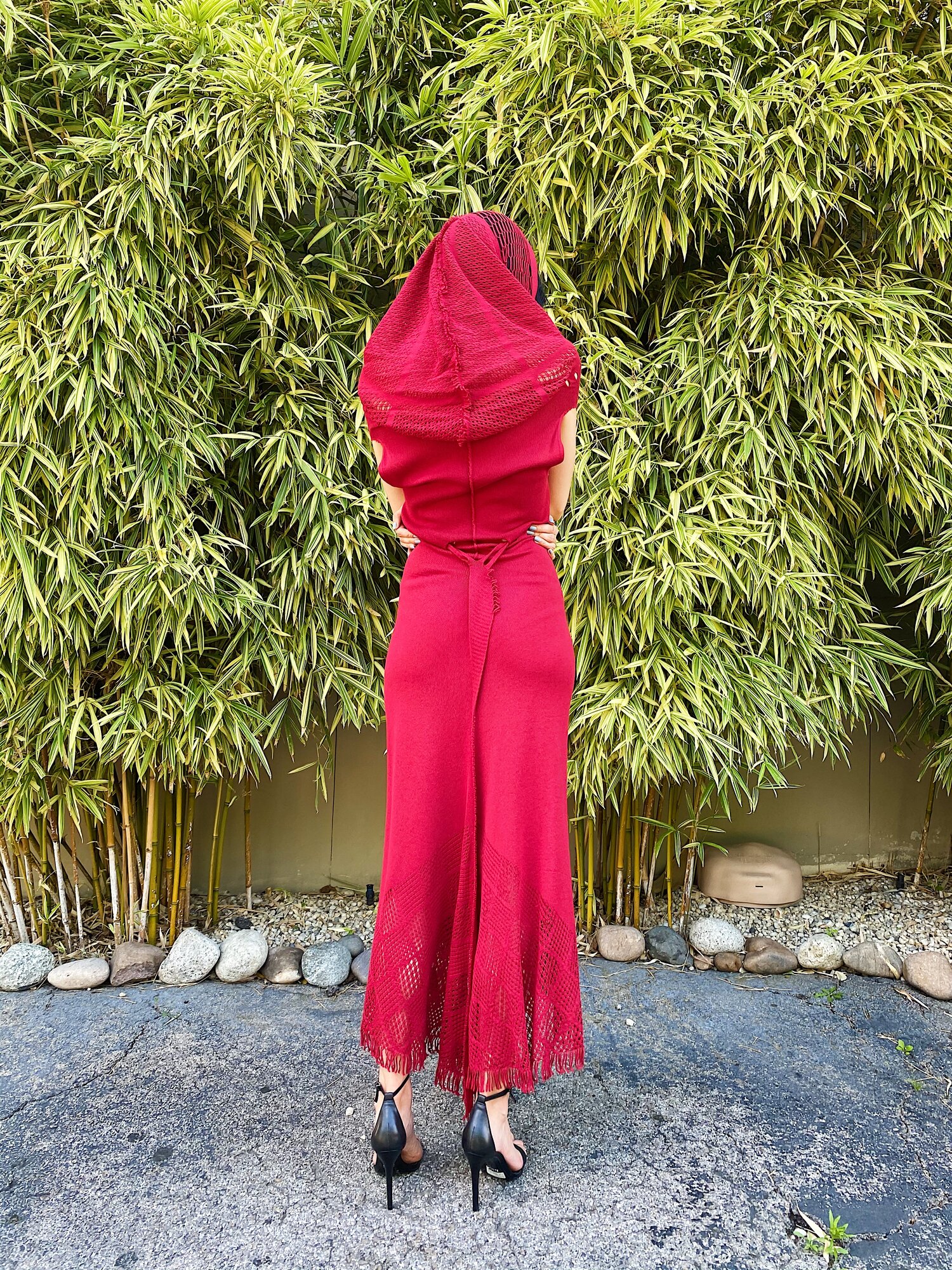 ISSEY MIYAKE FETE 90s Crimson Hooded Dress — Garment