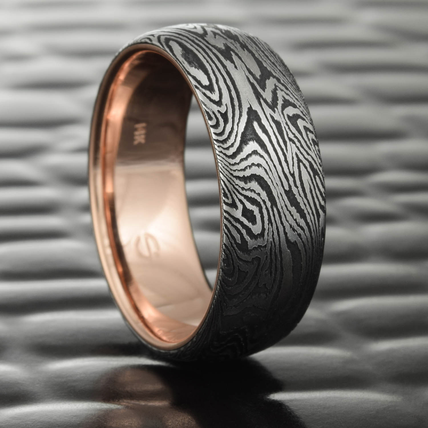 Jewels By Lux Titanium Sterling Silver Inlay 6mm Brushed Band