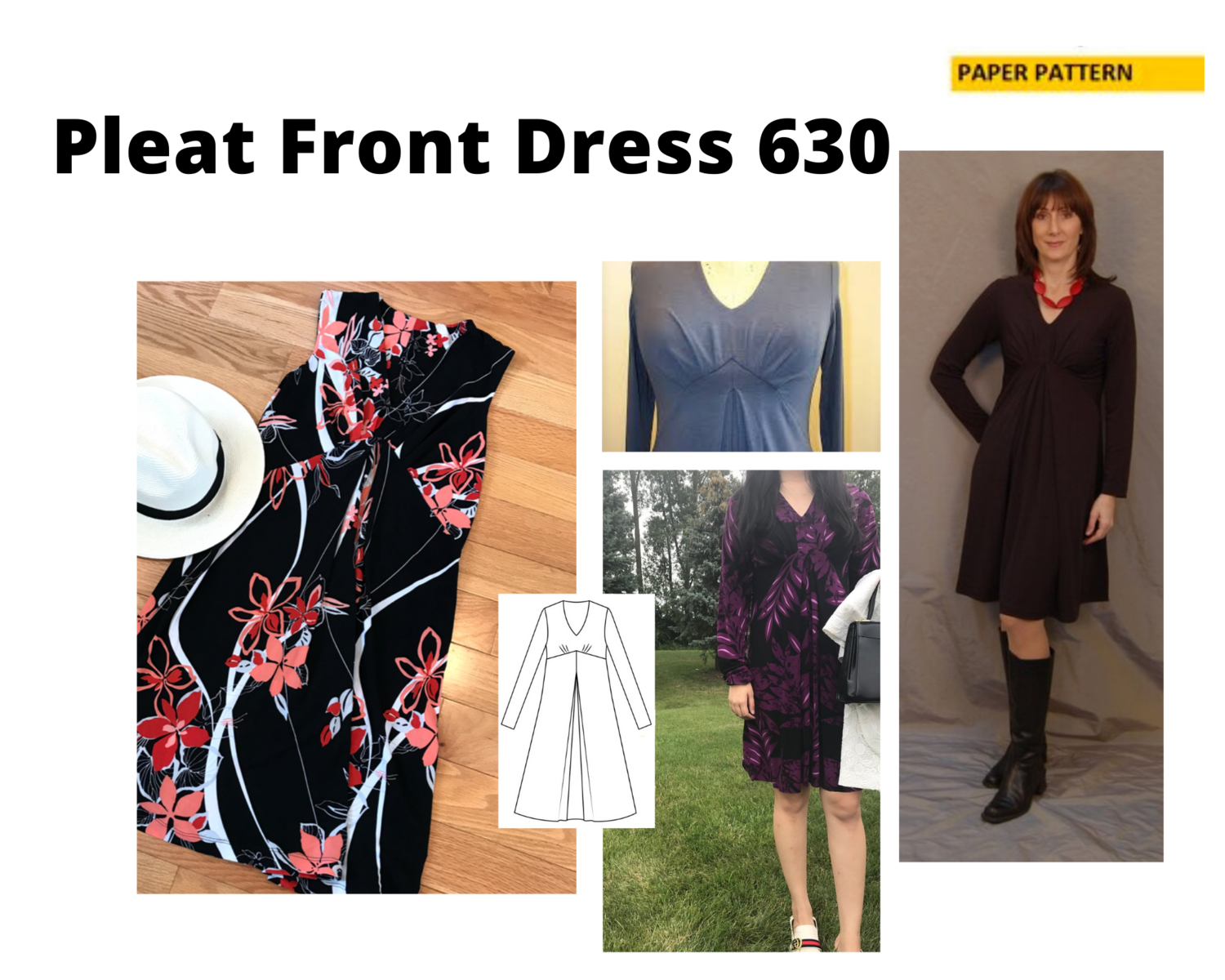 Pleat Front Dress 630 (Printed in Envelope) — Christine Jonson