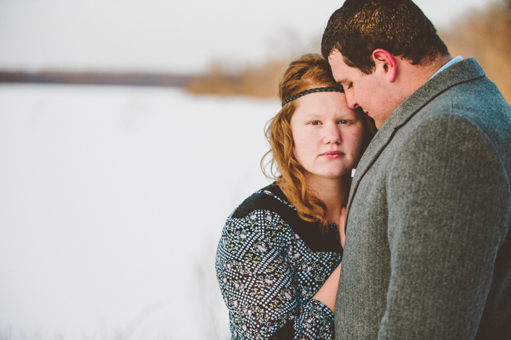 snowy engagement photography