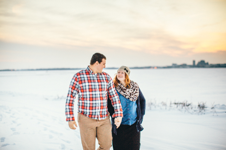 snowy engagement photography