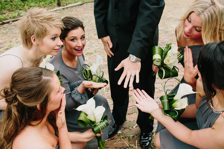 bridesmaids with groom and his rolex