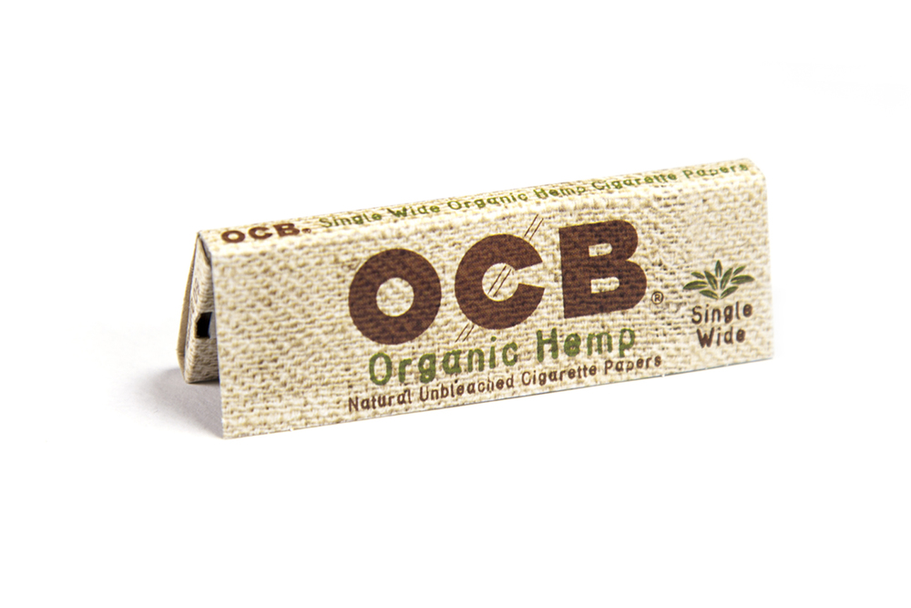 OCB Organic Hemp 1.0 Single Wide Rolling Papers 70mm 25 Packs/w 50 Leaves 