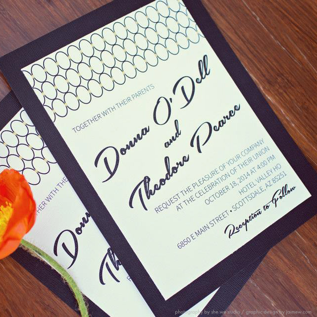 Mid century modern wedding invitations