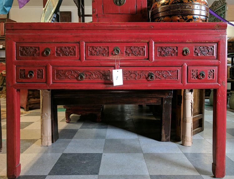 Red Console Table China Woods Fine Furniture