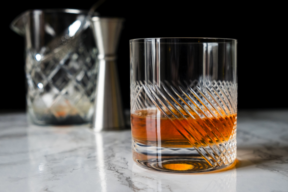 Sazerac Cocktail; Glassware provided by Rolf Glass