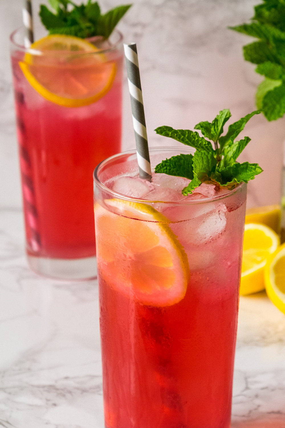 Blueberry infused vodka pink lemonade