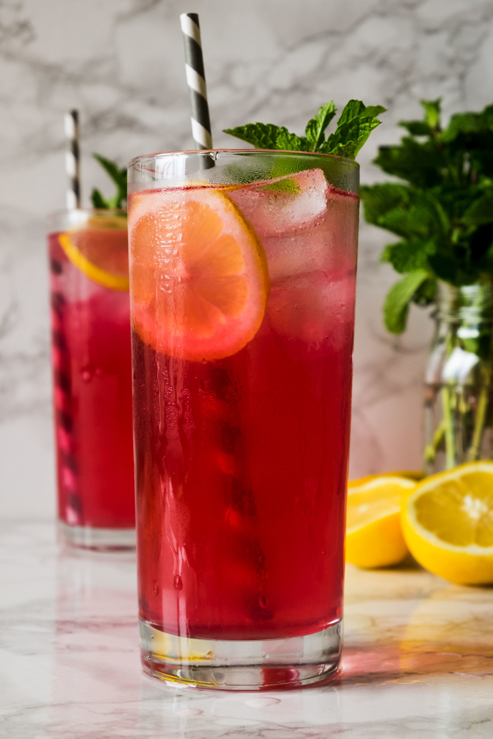 Pink Lemonade with blueberry infused vodka