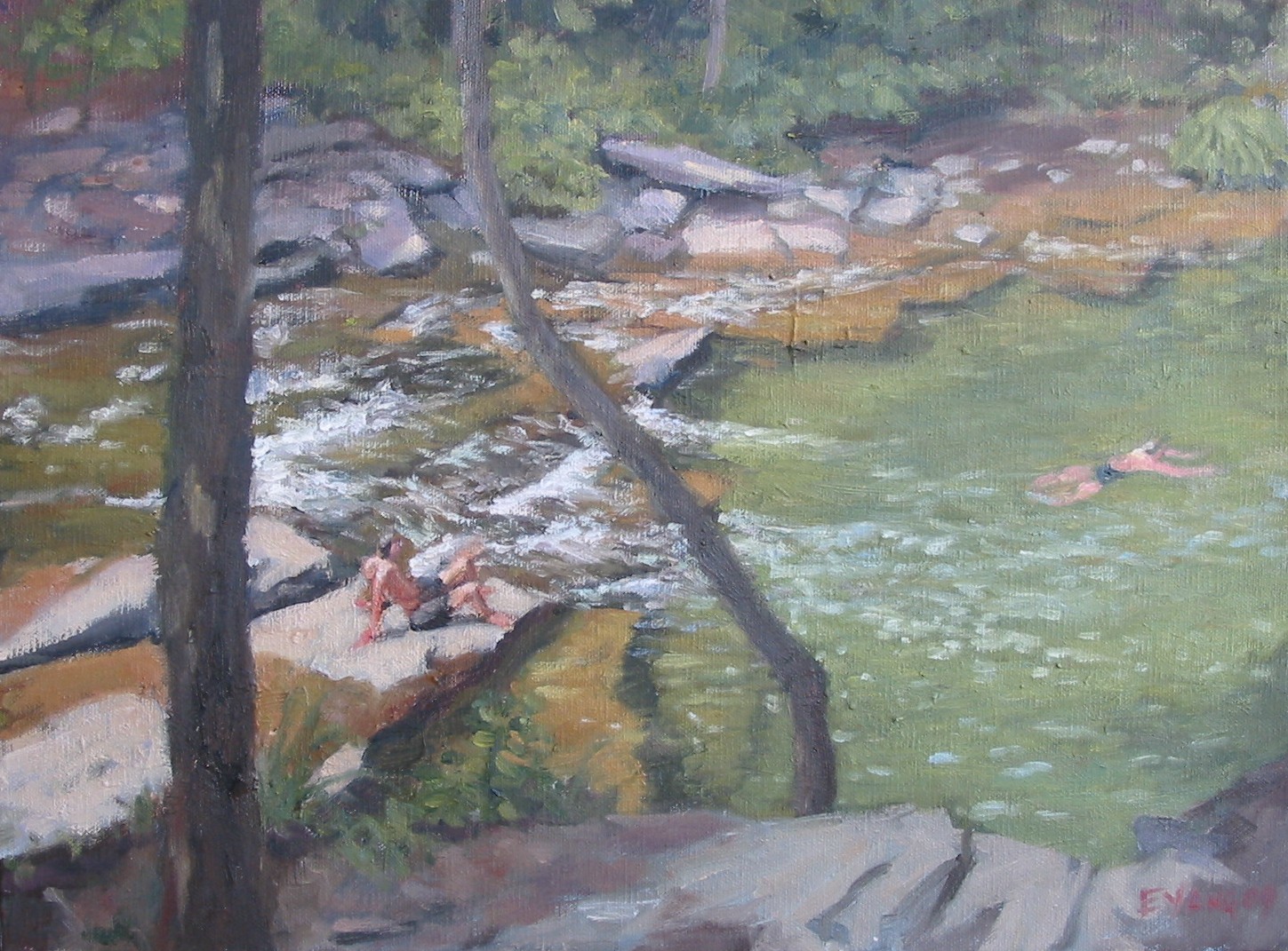 Swimming Hole, oil on canvas, 12 x 16 inches