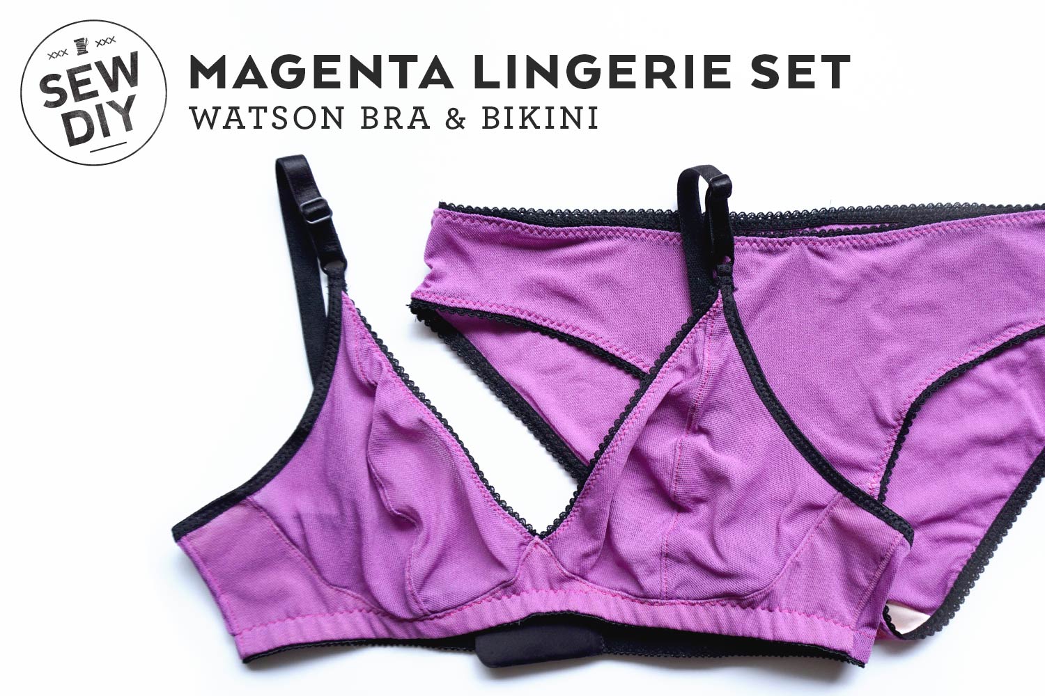 DIY Sheer Magenta Watson Bra & Bikini Set — Sew DIY