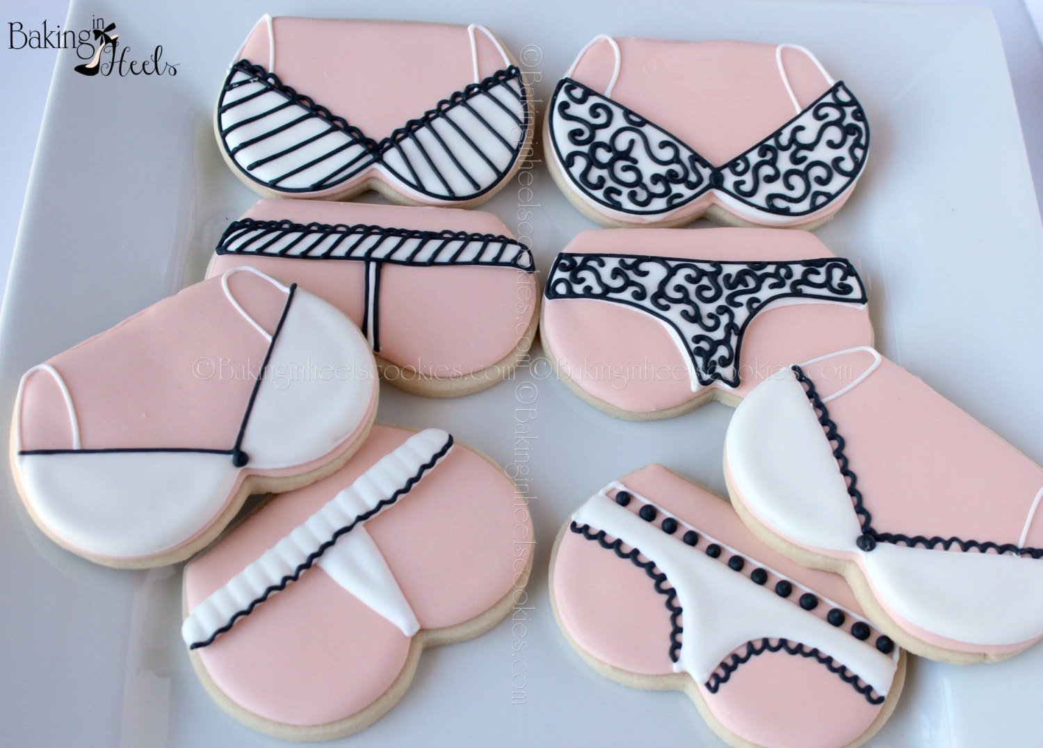 Bra and Panty Decorated cookies, Valentine's cookies, decorated cookies, bra  cookies, sexy cookies, bachelorette cookies, Lingerie Cookies — Baking in  Heels