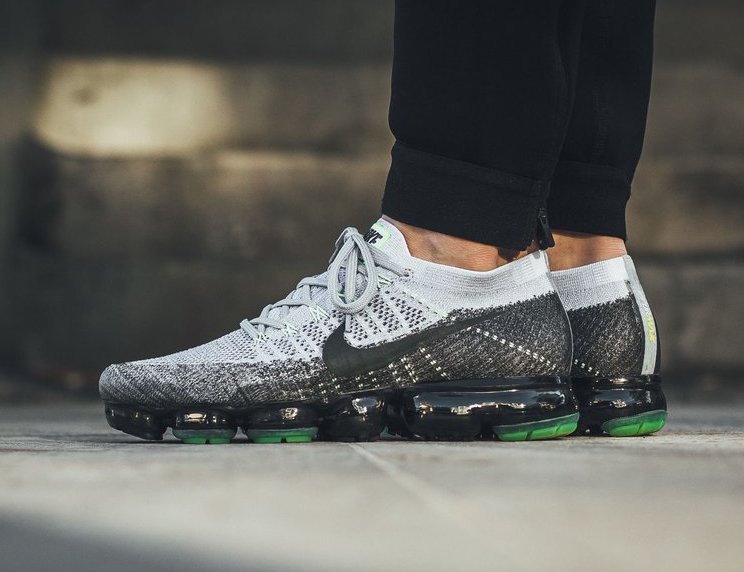 grey and lime green vapormax