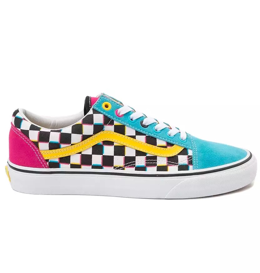 multi color checkered vans