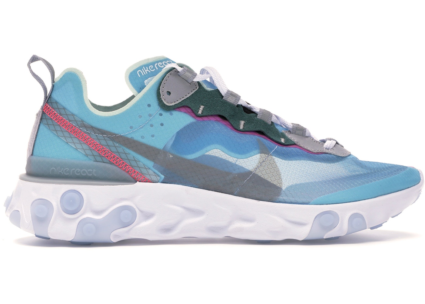 nike react pink and blue