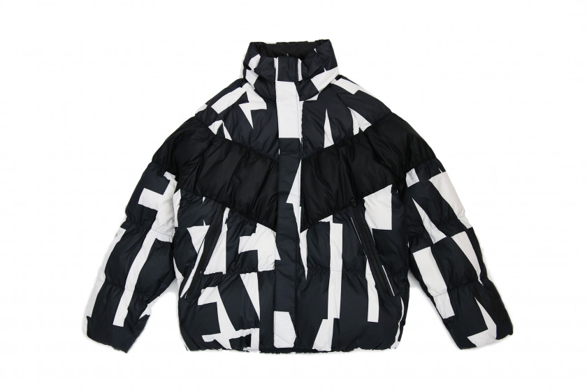 nike black and white puffer jacket
