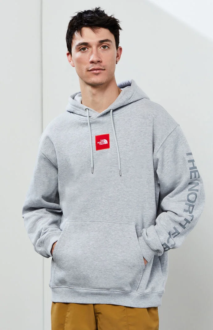 north face embroidered box logo hoodie