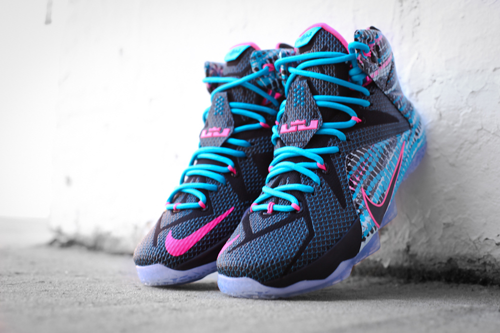 pink and blue lebrons cheap online