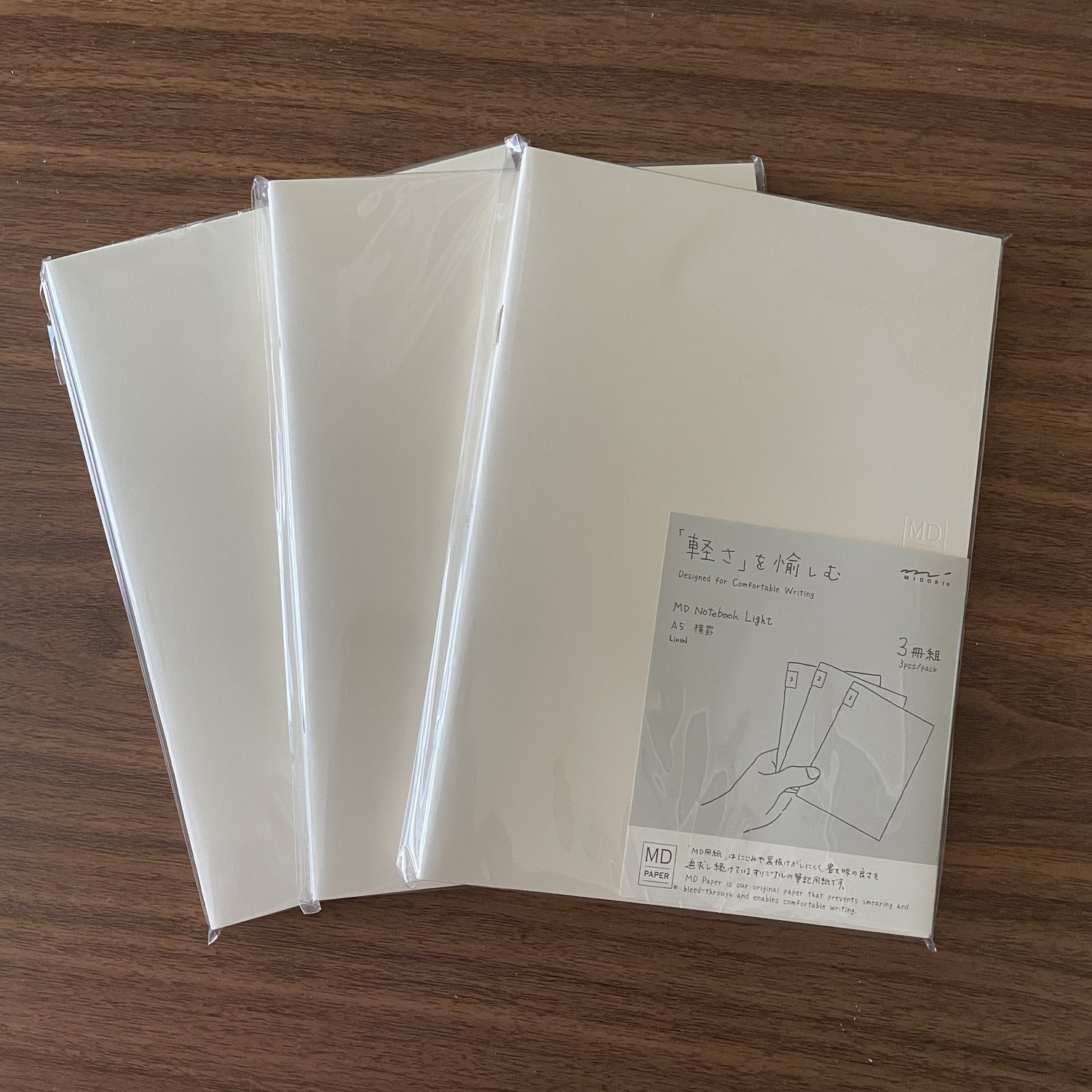 Midori MD Notebook Light - (A5) - Ruled 3 pack - NOMADO Store