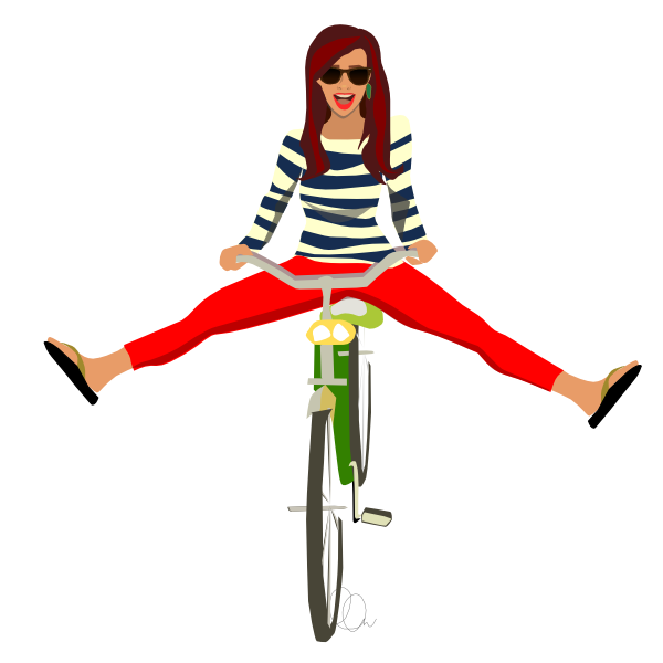 clipart girl riding bicycle - photo #37