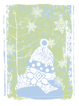 Girl in Snow - greeting card